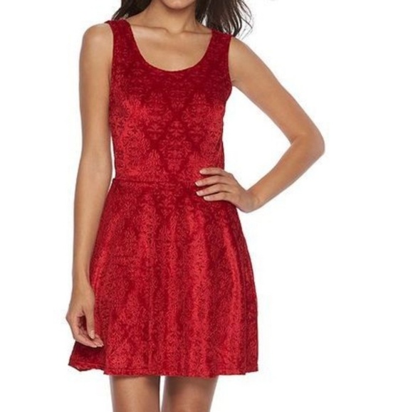 Candie's Dresses & Skirts - ❤❤Candie's Red velvet burnout skater dress❤❤